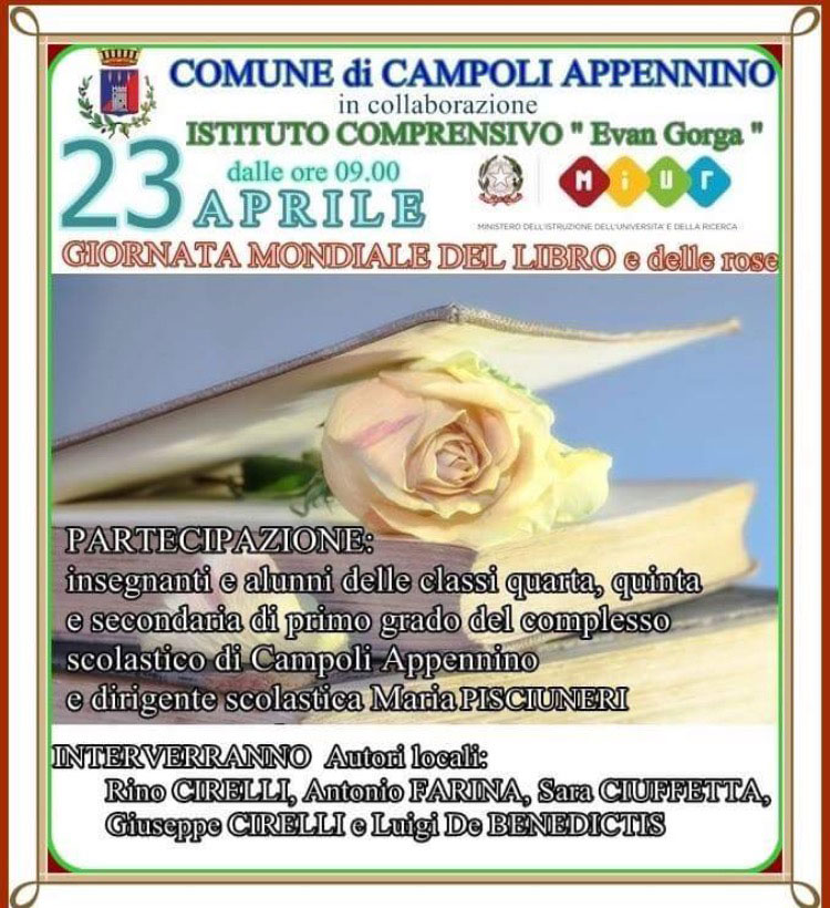 23 aprile 2018 alle ore 9:00 Evento Giornata Mondiale del Libro e delle Rose