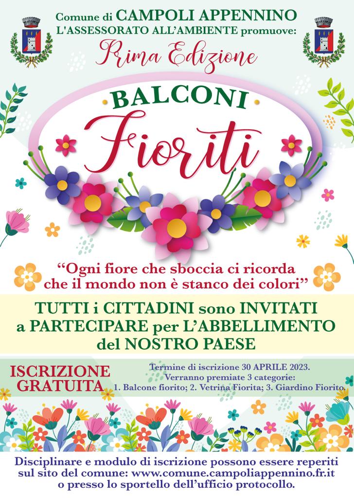 Prima edizione BALCONI FIORITI