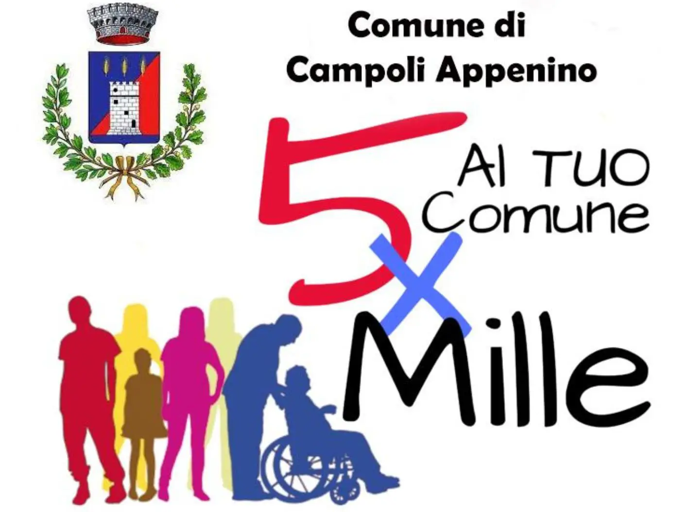 Campagna 5 X mille a sostegno delle attivita' sociali svolte dal Comune - Ogni cittadino campolese pu scegliere di destinare il 