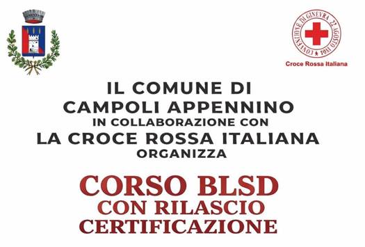 Il comune di Campoli Appennino in collaborazione con La Croce Rossa Italiana Organizza Corso BLSD con rilascio Certificazione